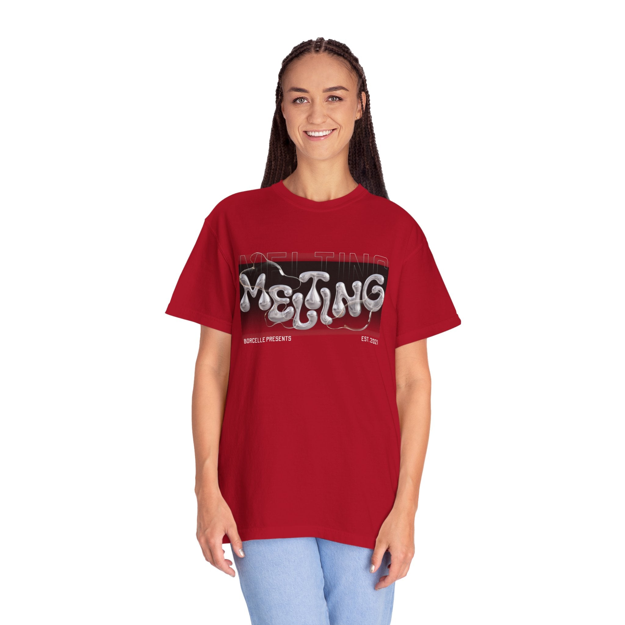 Melting Vibes Unisex Garment-Dyed T-shirt | Cool Graphic Tee for Art Lovers, Trendy Casual Wear, Unique Gift, Summer Style