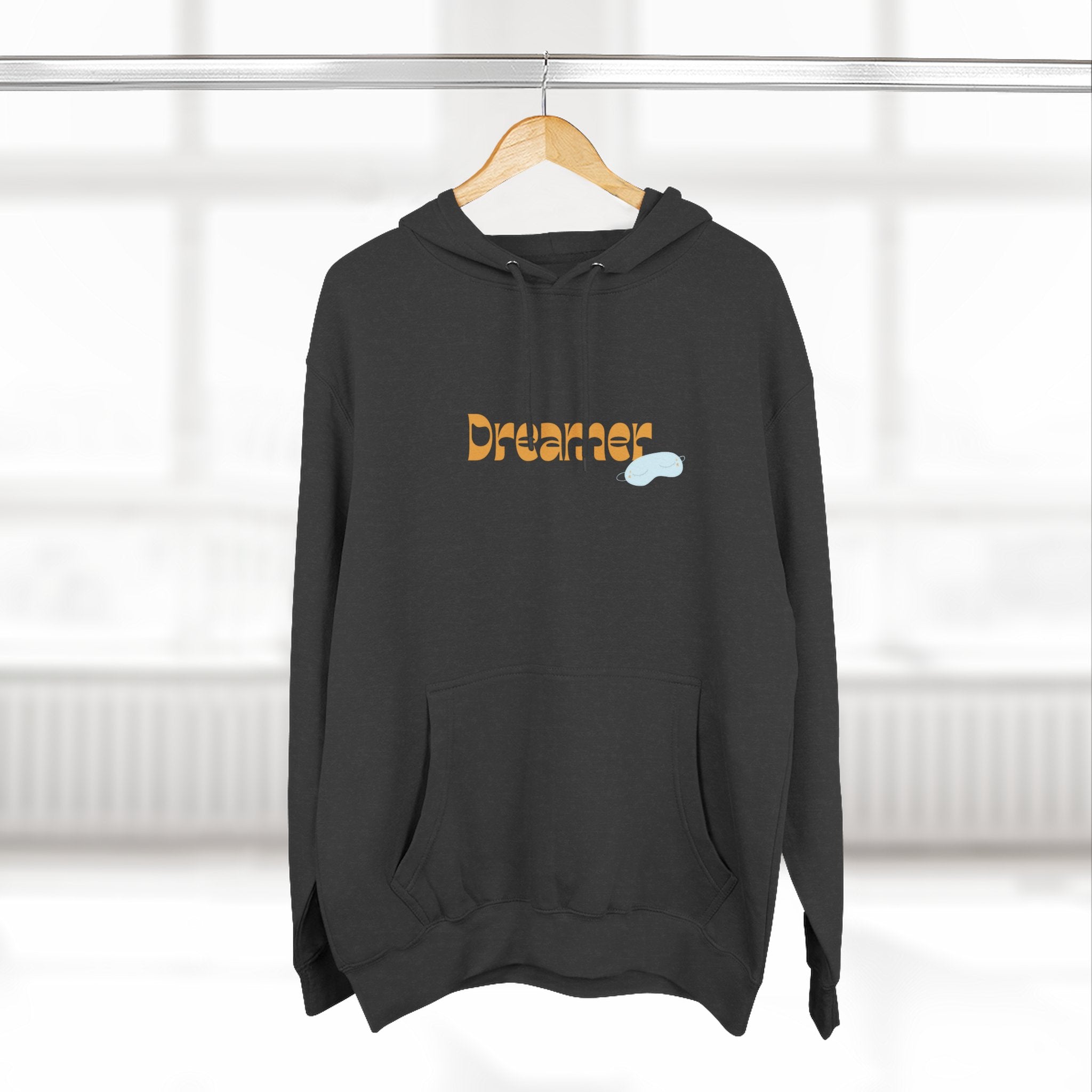 Dreamer Three-Panel Fleece Hoodie | Cozy Sweatshirt, Gift for Dreamers, Casual Wear, Inspirational Apparel, Everyday Comfort