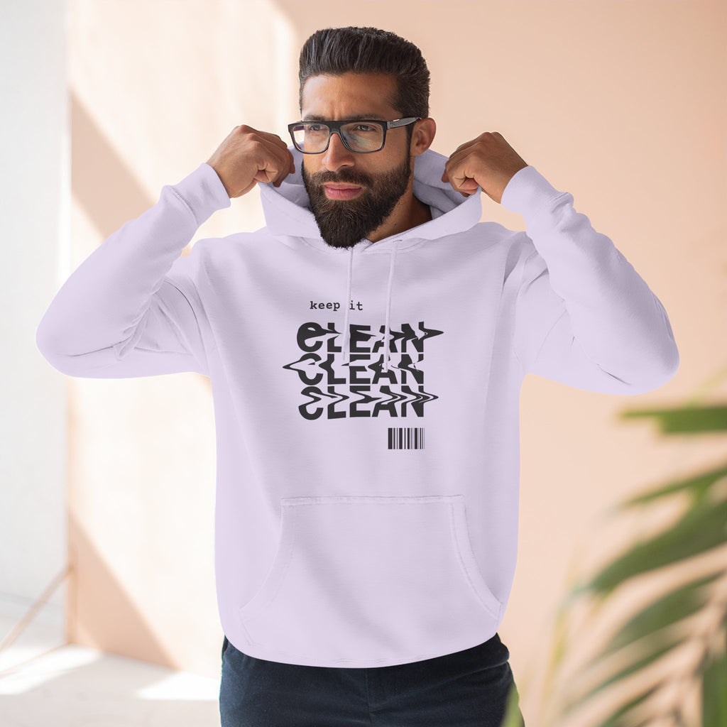 Stylish Fleece Hoodie with ‘Keep It Clean’ Design, Cozy Winter Apparel, Ideal for Casual Outfits, Gifts for Friends, Unique Streetwear