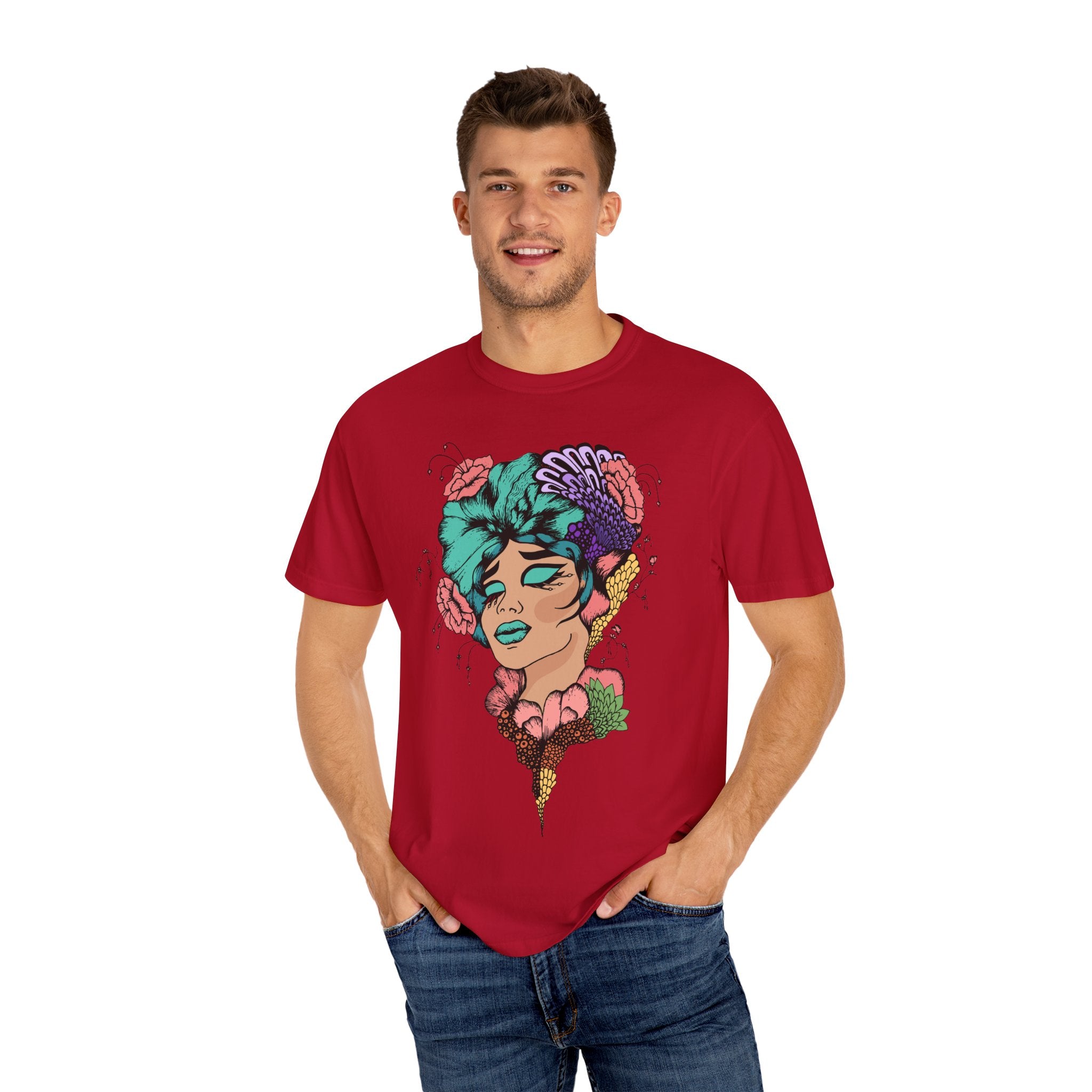 Floral Fantasy T-Shirt | Artistic Graphic Tee for Nature Lovers, Unique Gift, Casual Wear, Eco-Friendly Fashion
