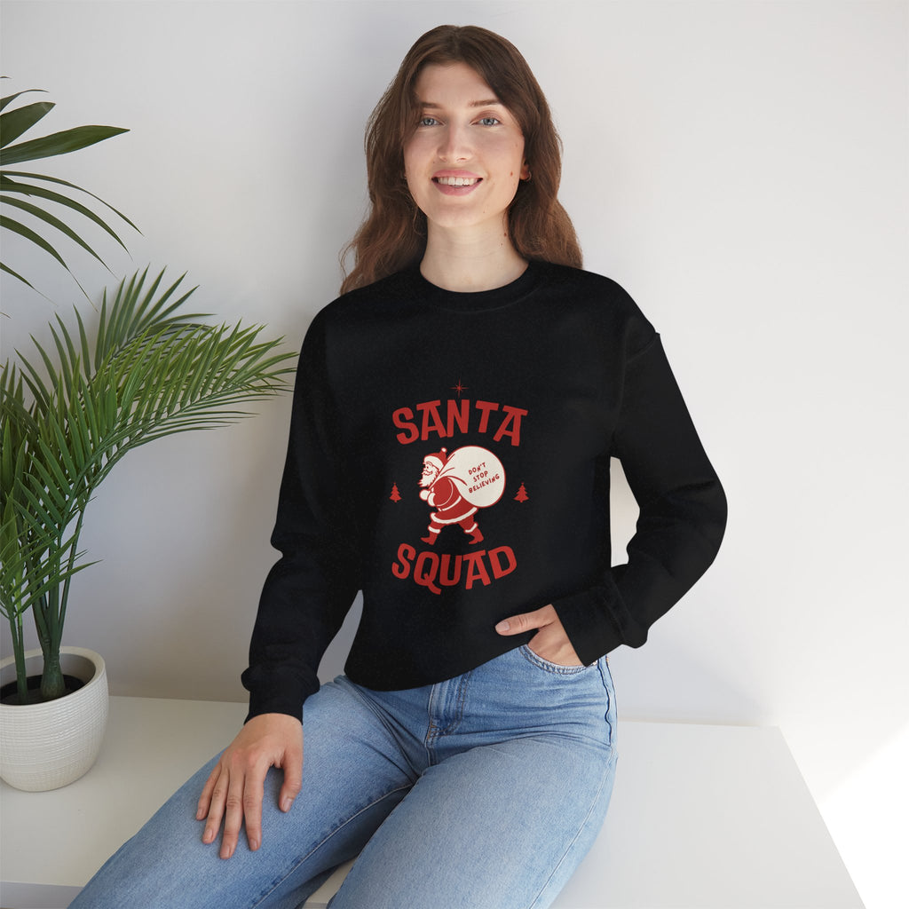 Santa Squad Crewneck Sweatshirt — Retro Santa Graphic Christmas Sweater