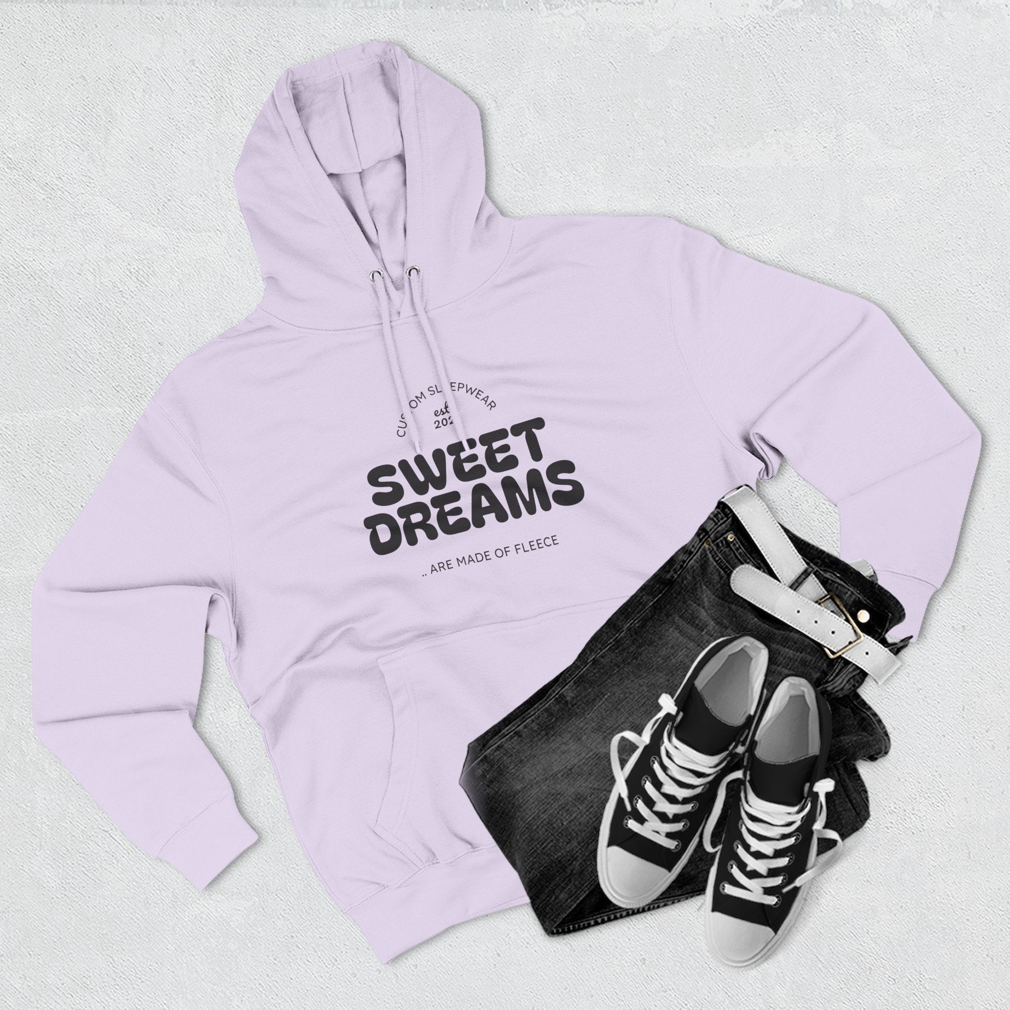 Cozy Sweet Dreams Hoodie, Fleece Pullover for Relaxation, Gift for Dreamers, Perfect for Sleepovers, Casual Wear