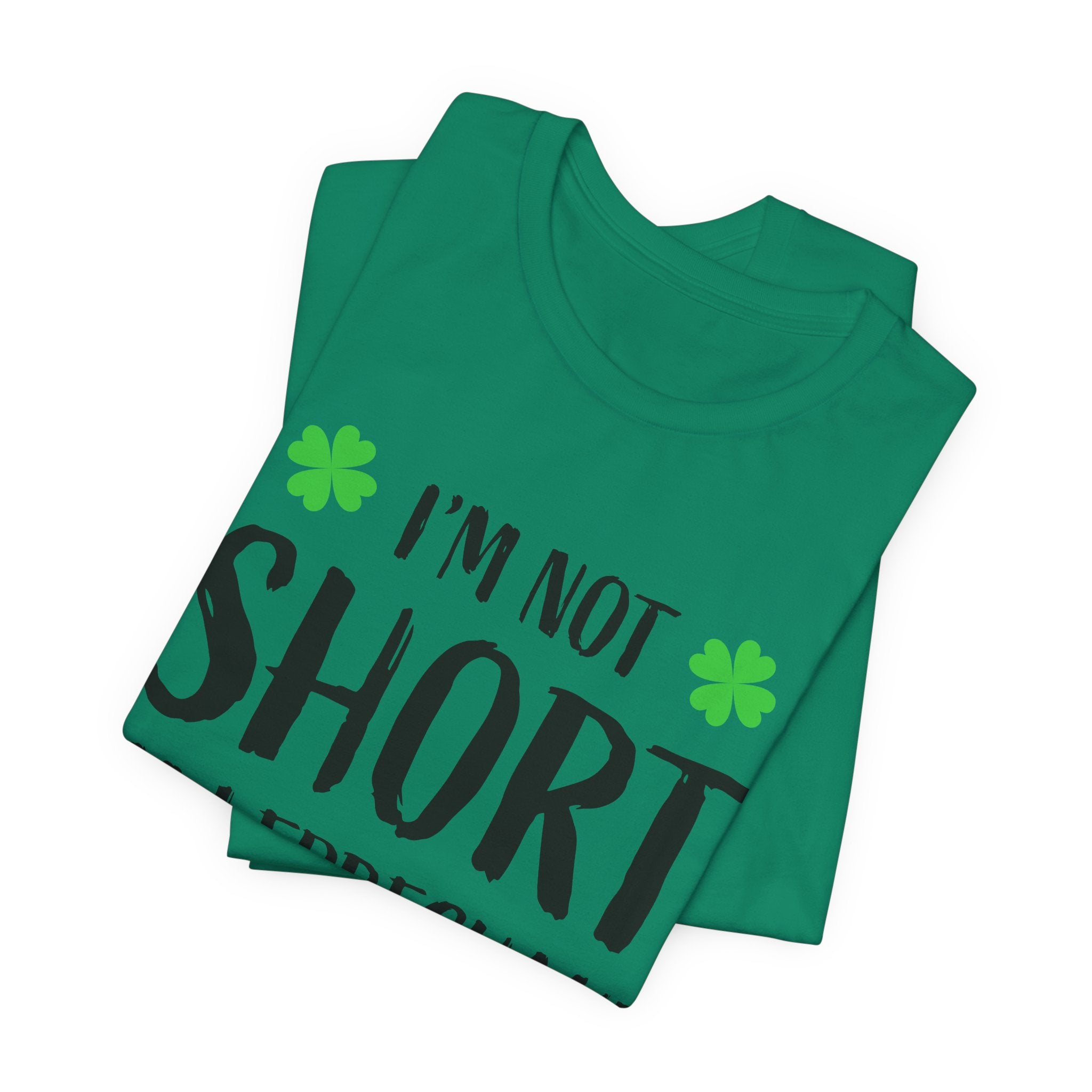 St. Patrick's Day Tee, Leprechaun Size Shirt, Unisex Graphic Tee, Funny Irish T-shirt, Short Stature Humor Apparel