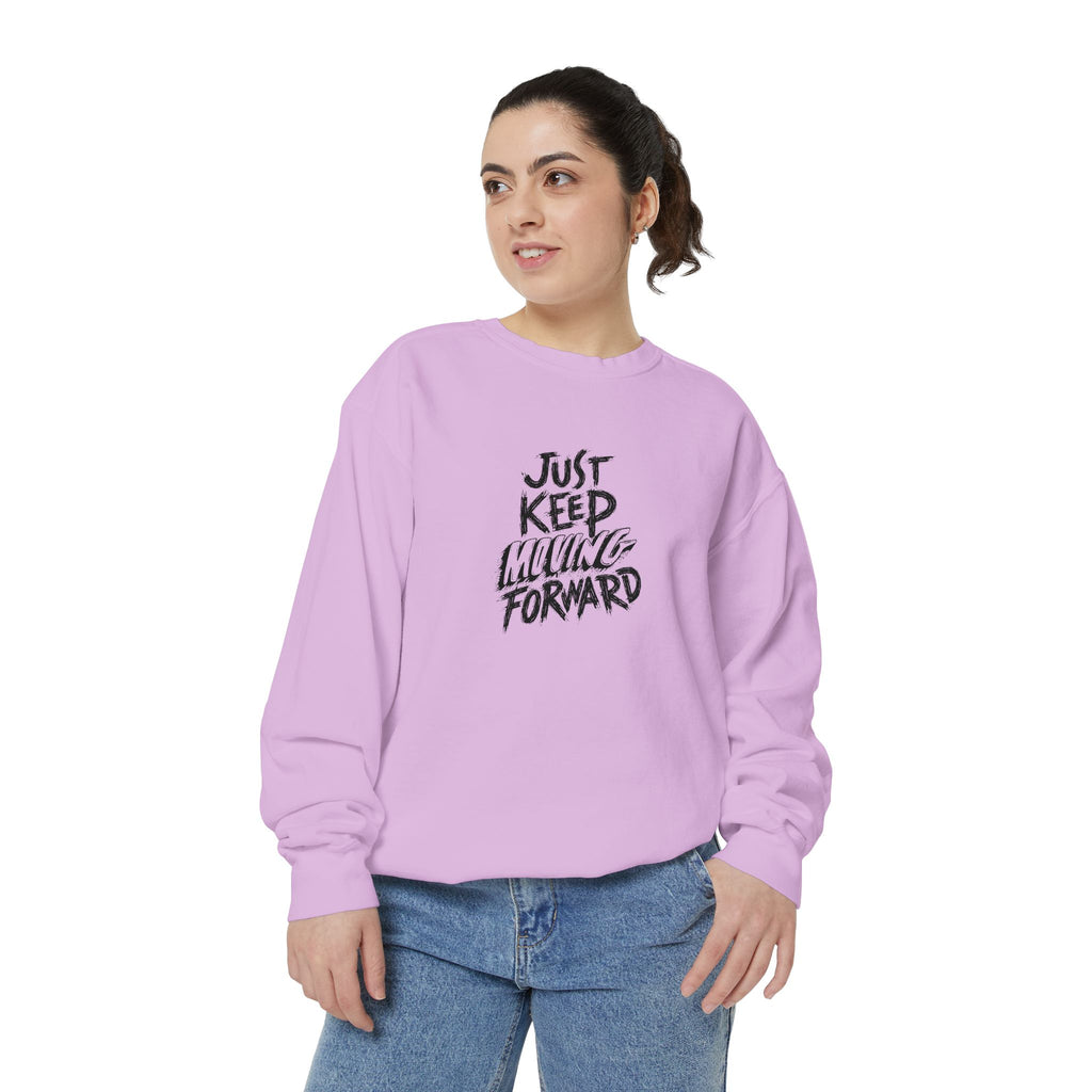 Motivational Sweatshirt - Just Keep Moving Forward, Unisex Garment-Dyed Crewneck, Cozy Gift, Inspirational Apparel, Perfect for Every [...]