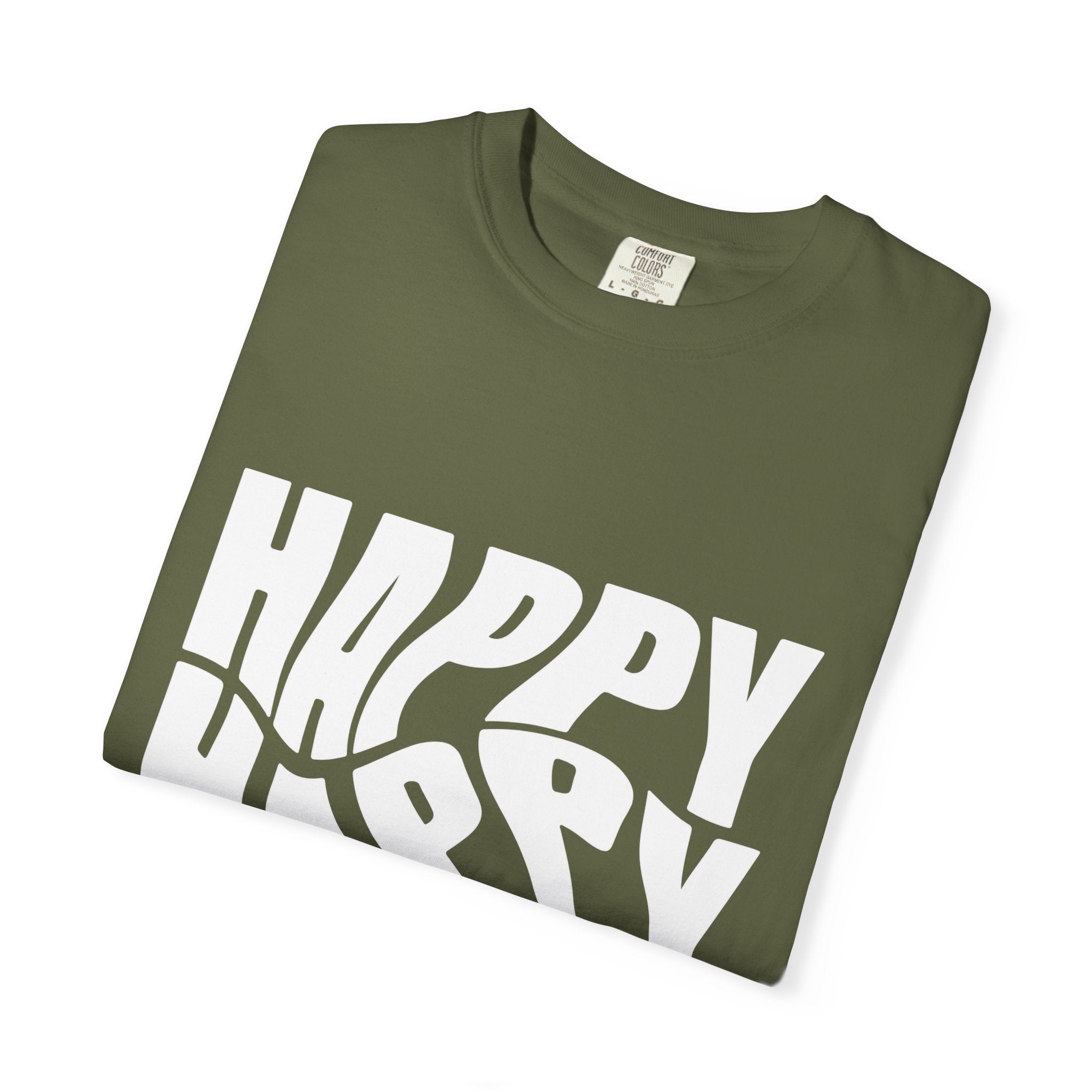 Happy Vibes Unisex Garment-Dyed T-shirt | Positive Affirmation Tee, Casual Wear, Gift for Friends, Summer Style, Comfort Apparel