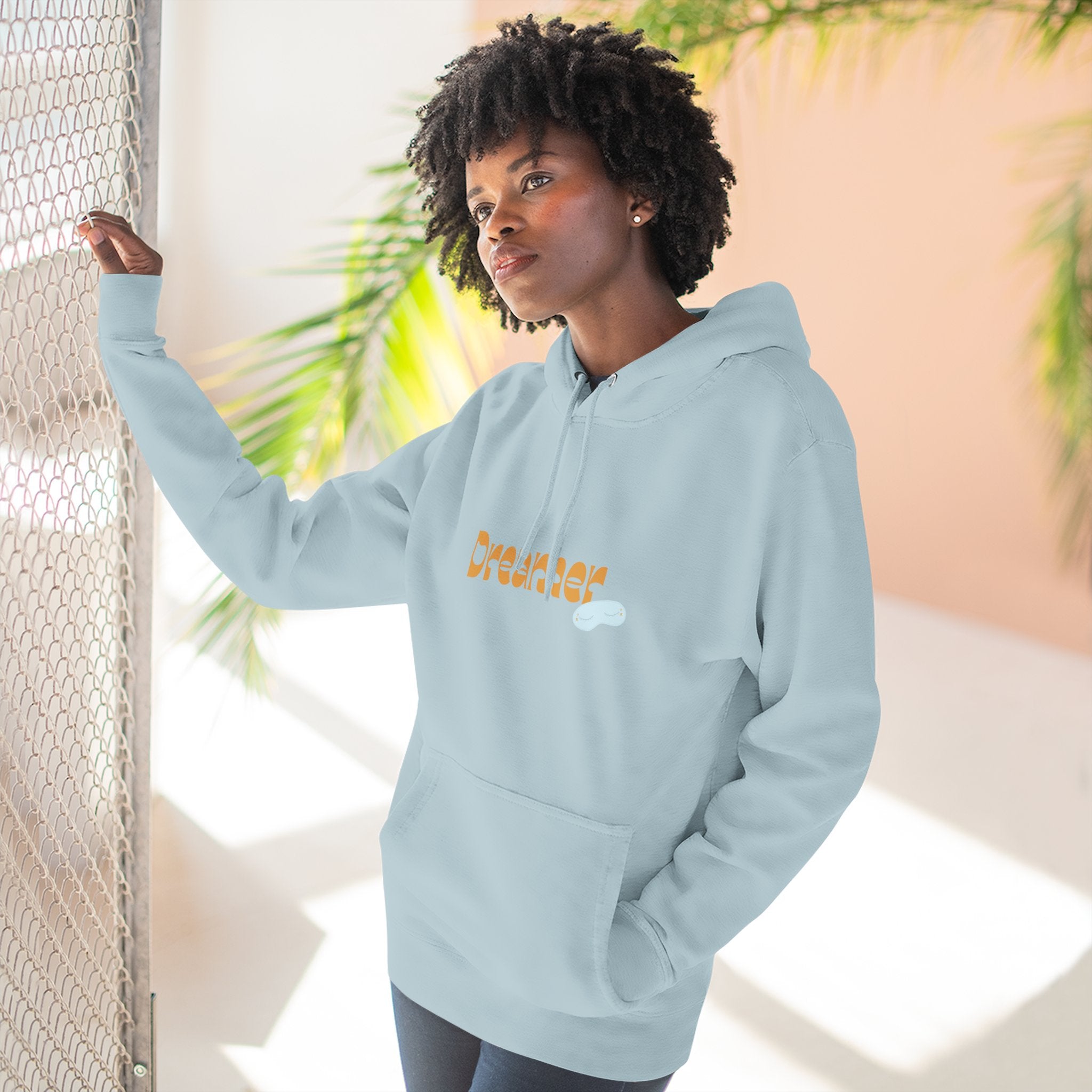 Dreamer Three-Panel Fleece Hoodie | Cozy Sweatshirt, Gift for Dreamers, Casual Wear, Inspirational Apparel, Everyday Comfort