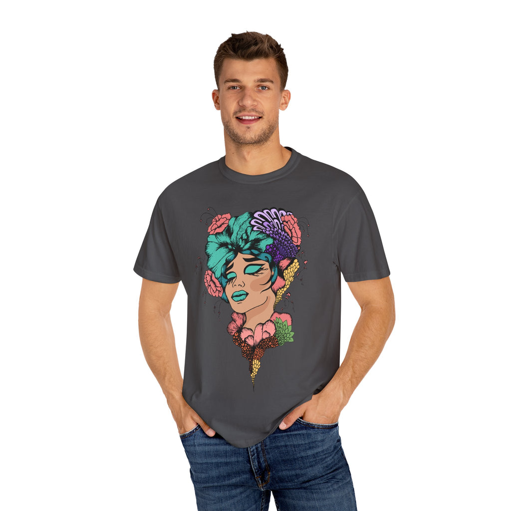 Floral Fantasy T-Shirt | Artistic Graphic Tee for Nature Lovers, Unique Gift, Casual Wear, Eco-Friendly Fashion