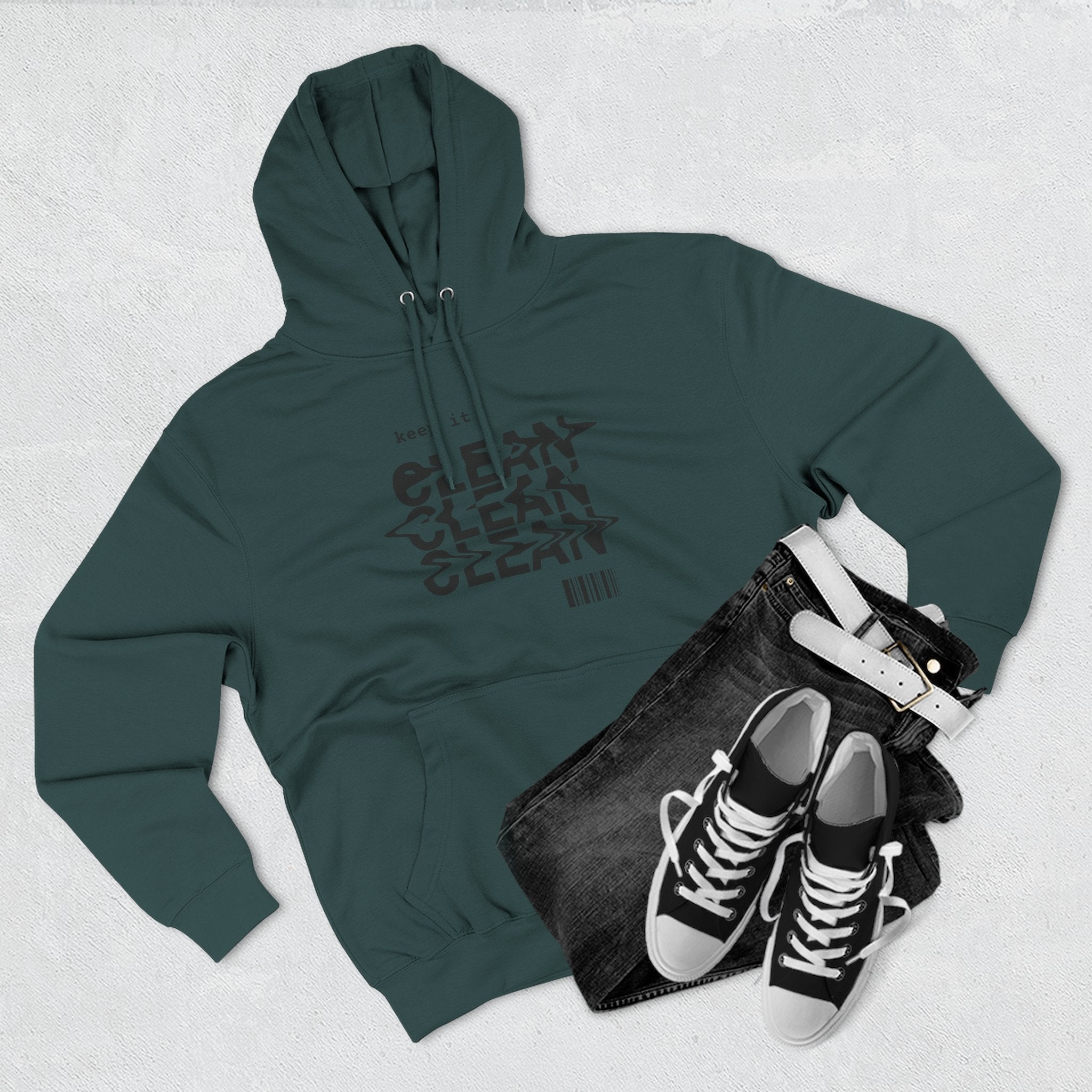 Stylish Fleece Hoodie with ‘Keep It Clean’ Design, Cozy Winter Apparel, Ideal for Casual Outfits, Gifts for Friends, Unique Streetwear