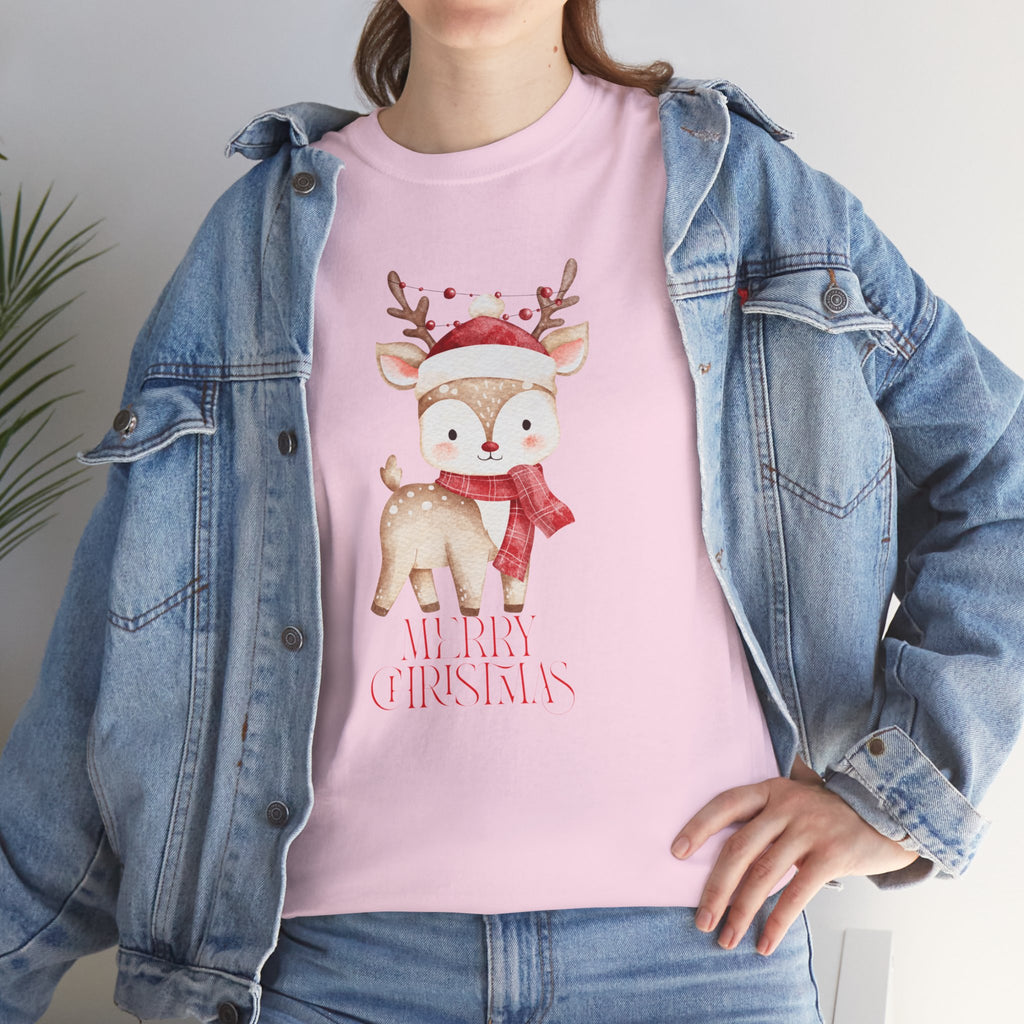 Kids' Cute Reindeer Christmas Tee – Merry Christmas Woodland Holiday Shirt