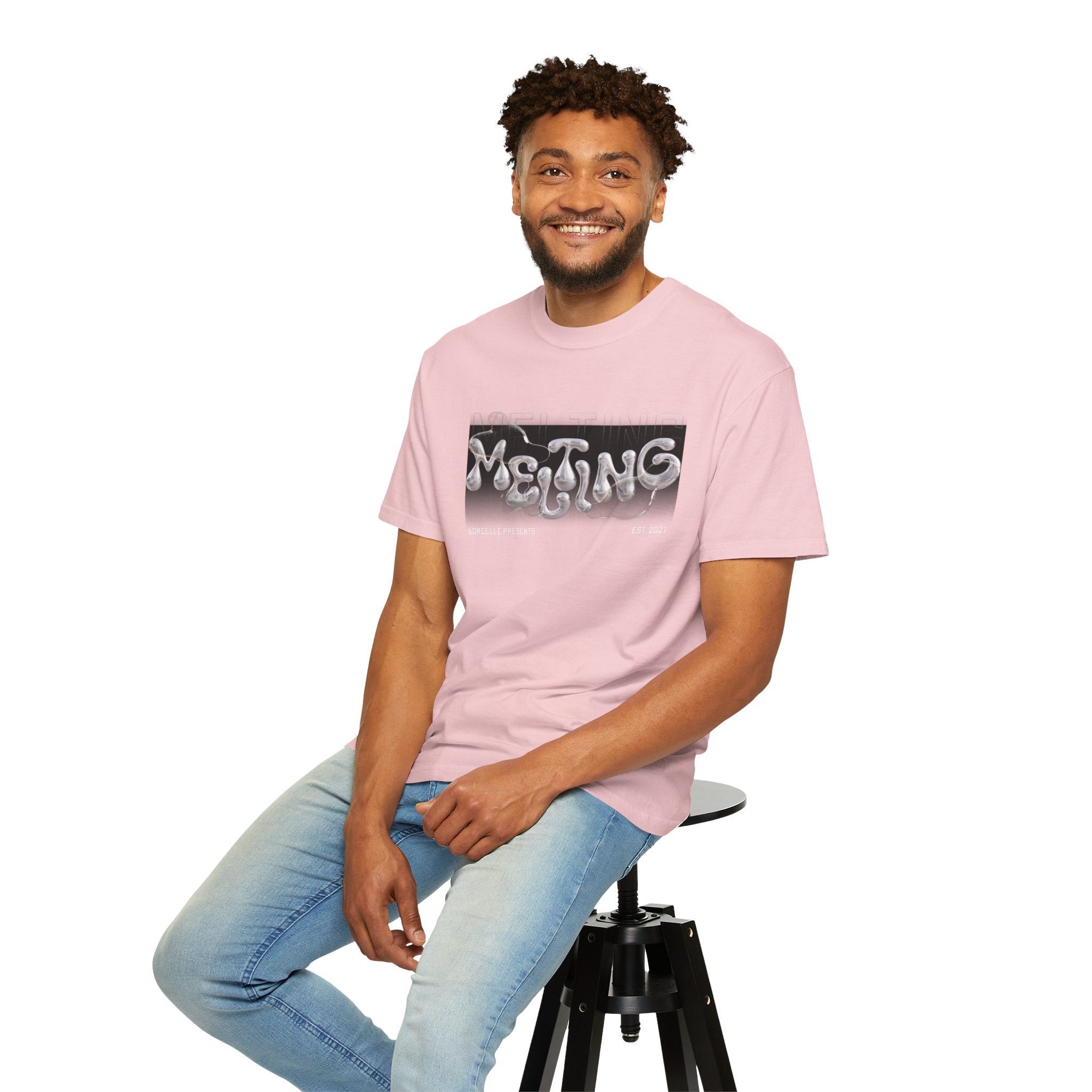 Melting Vibes Unisex Garment-Dyed T-shirt | Cool Graphic Tee for Art Lovers, Trendy Casual Wear, Unique Gift, Summer Style