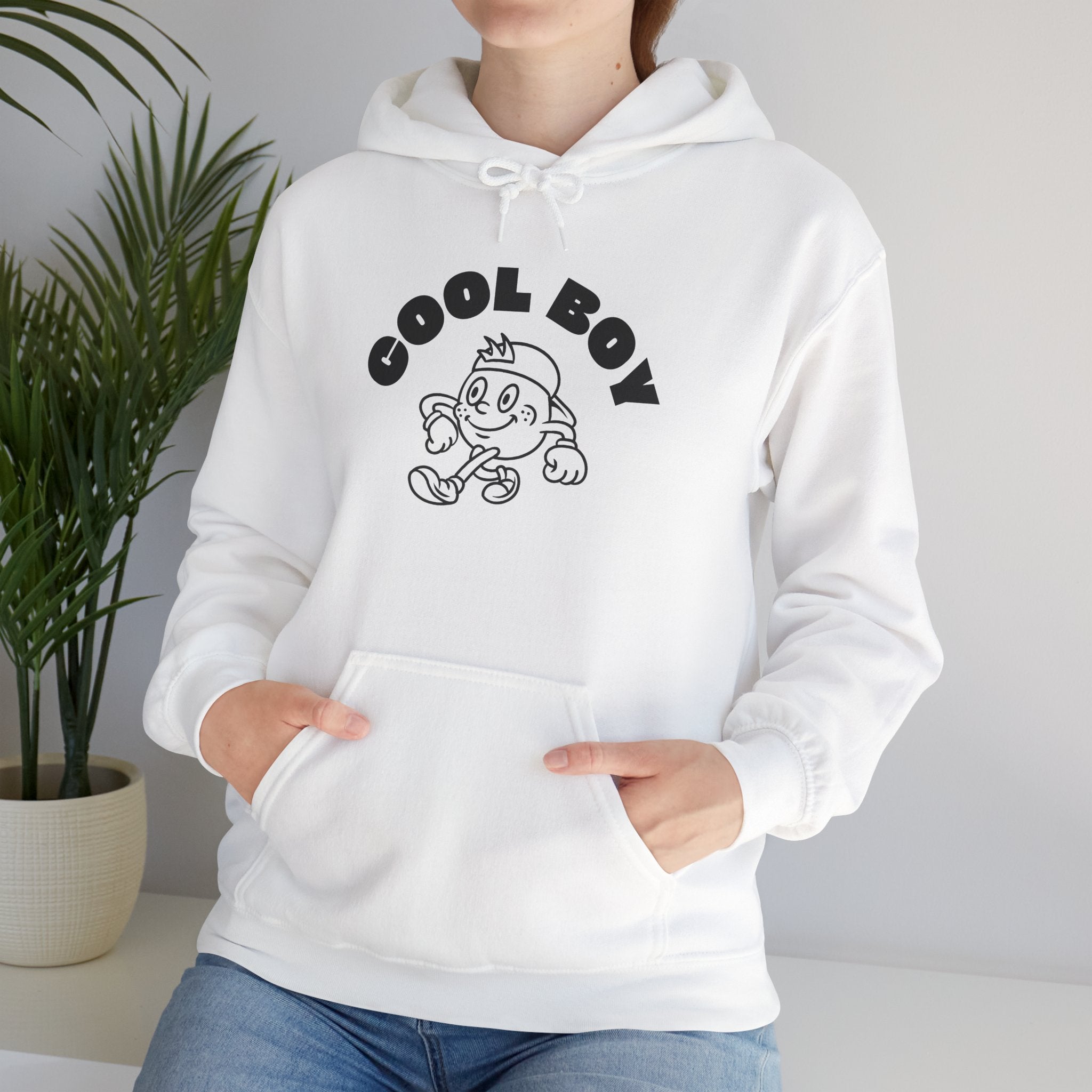 Cool Boy Unisex Hooded Sweatshirt, Casualwear for Teens, Gift for Him, Cozy Layering, Streetwear Style, Everyday Comfort