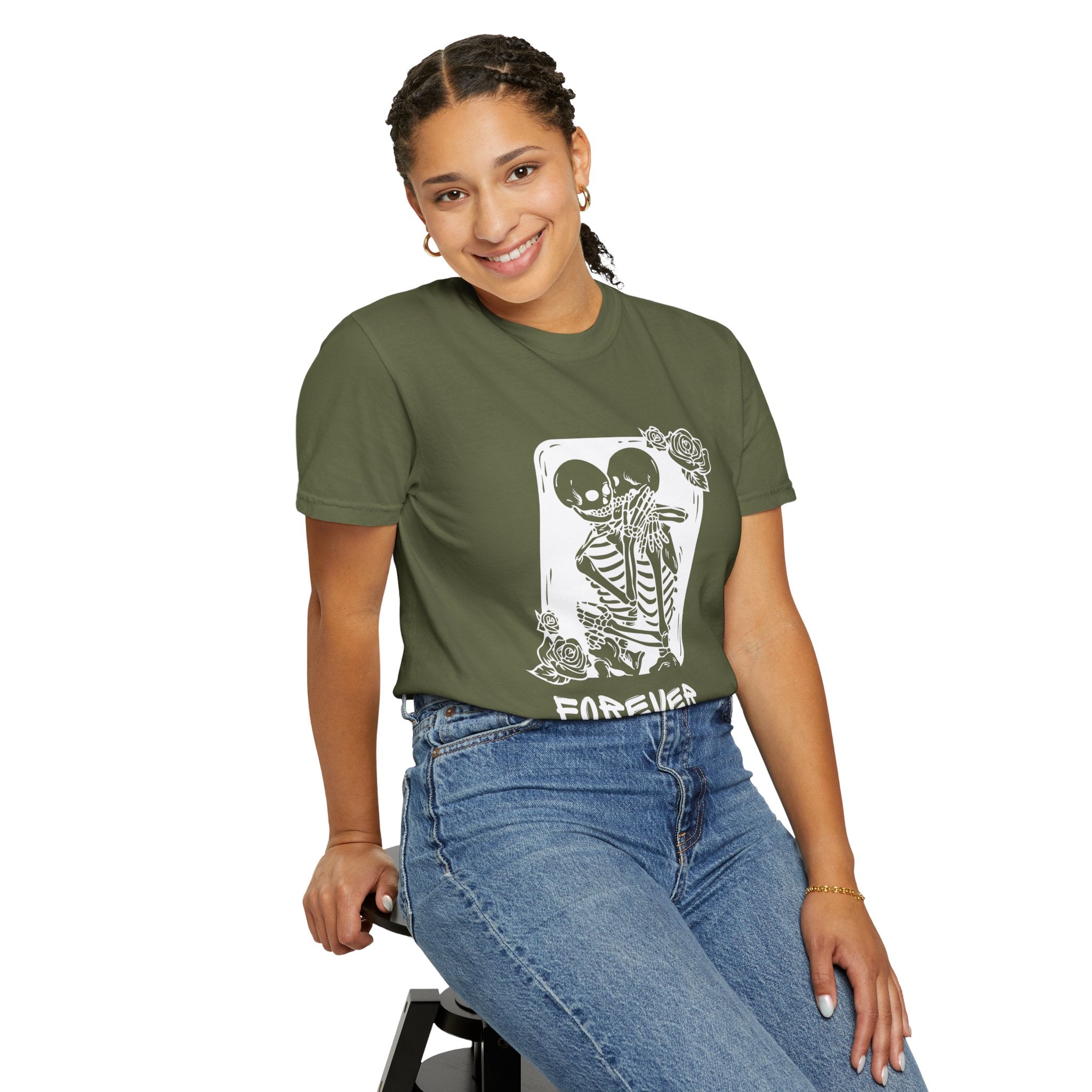 Forever Friends Skeleton T-shirt, Casual Unisex Tee, Halloween Style, Comfortable Wear, Gift for Friends