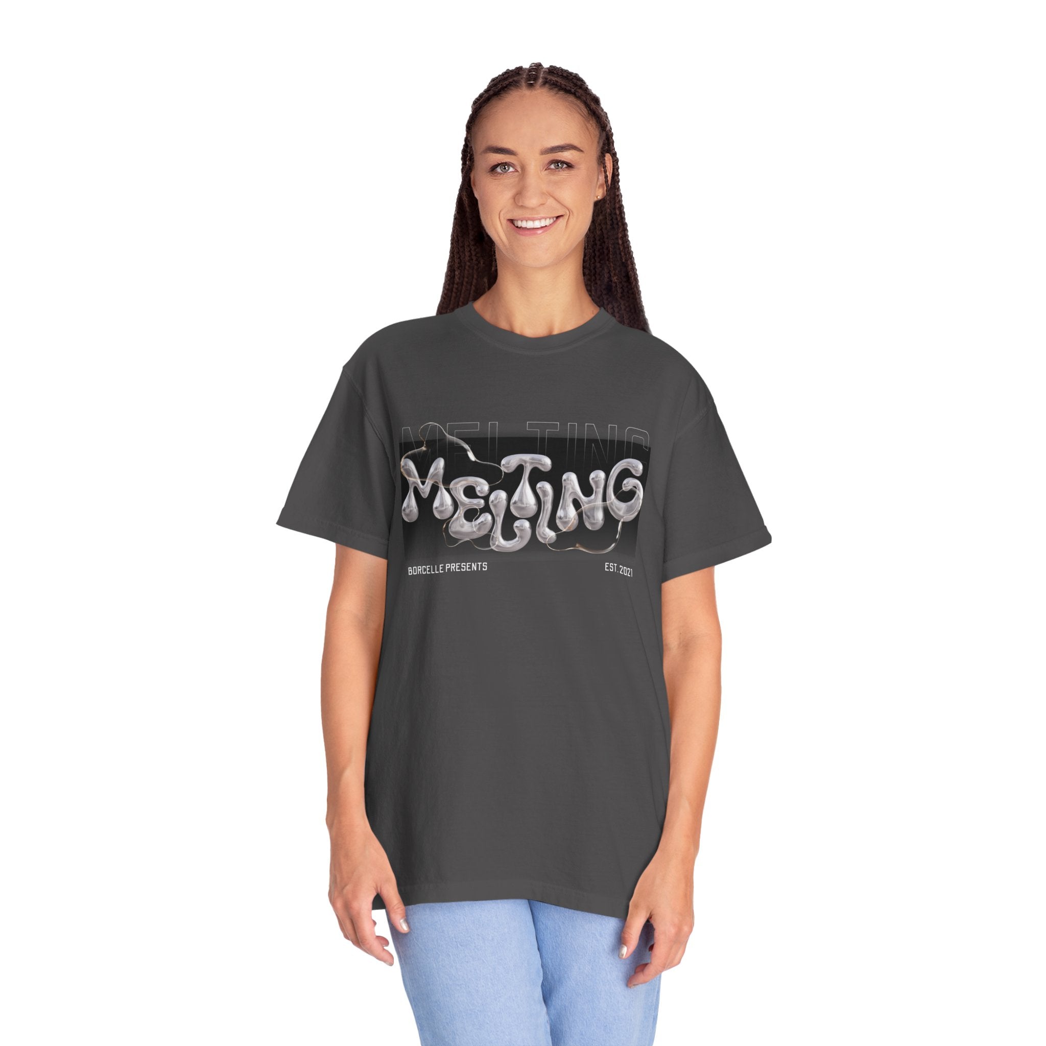 Melting Vibes Unisex Garment-Dyed T-shirt | Cool Graphic Tee for Art Lovers, Trendy Casual Wear, Unique Gift, Summer Style