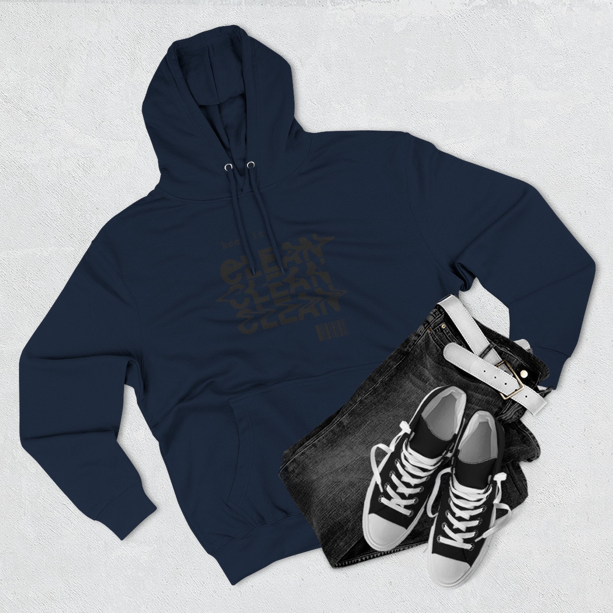 Stylish Fleece Hoodie with ‘Keep It Clean’ Design, Cozy Winter Apparel, Ideal for Casual Outfits, Gifts for Friends, Unique Streetwear