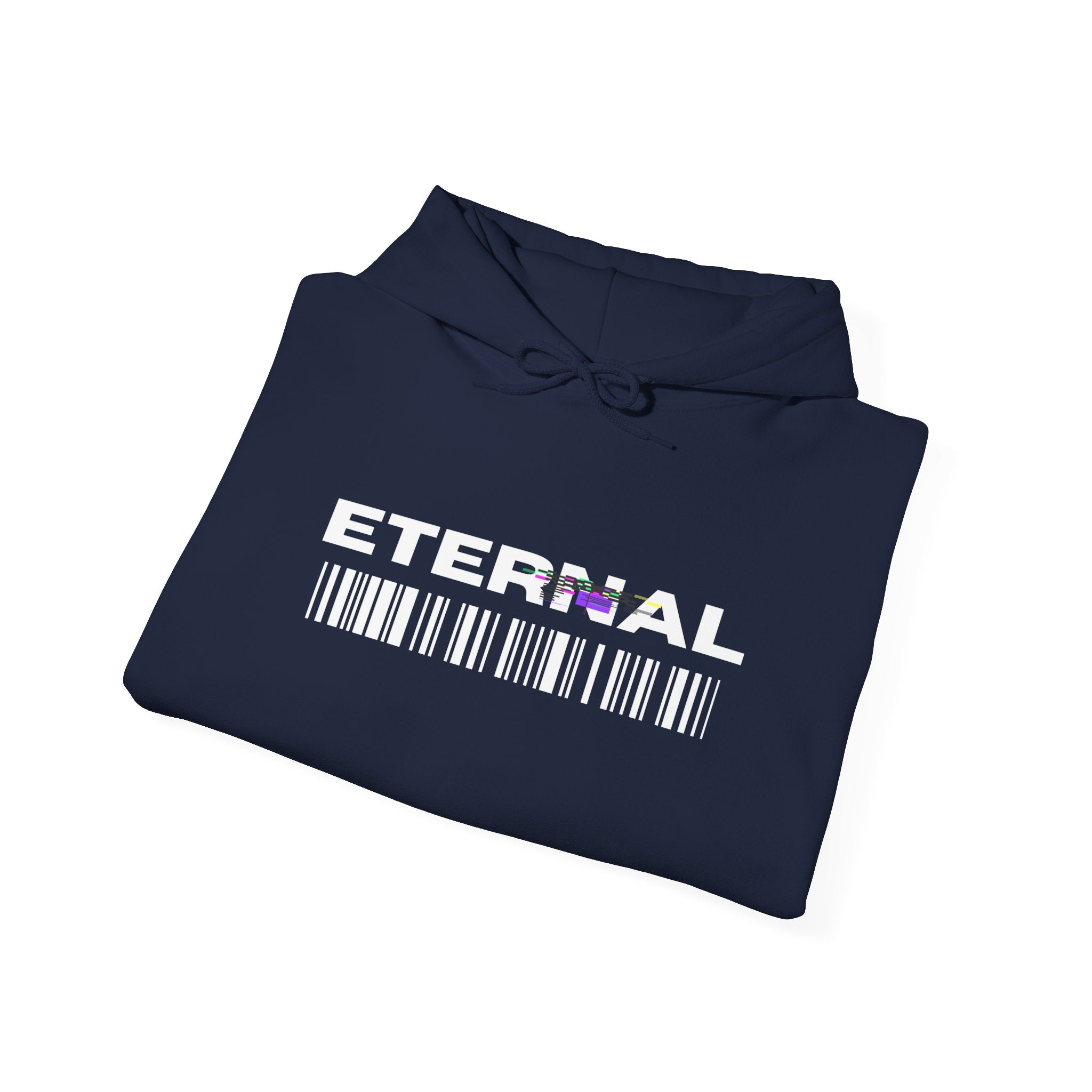 Eternal Barcode Hoodie — Black Graphic Pullover