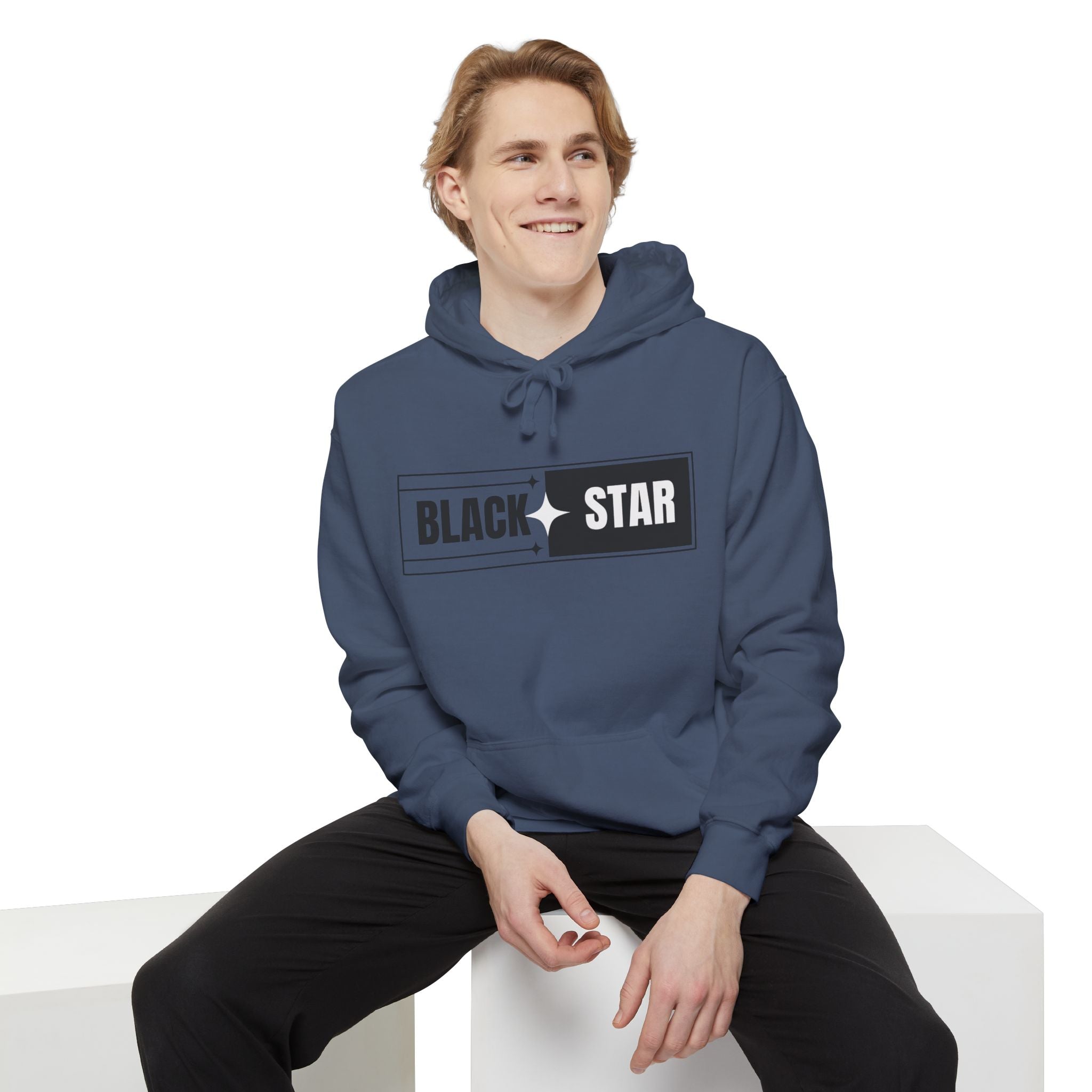 Unisex Garment-Dyed Hoodie with 'BLACK STAR' Design, Cozy Casual Sweatshirt, Everyday Hoodie, Perfect Gift for Birthdays, Relaxed [...]