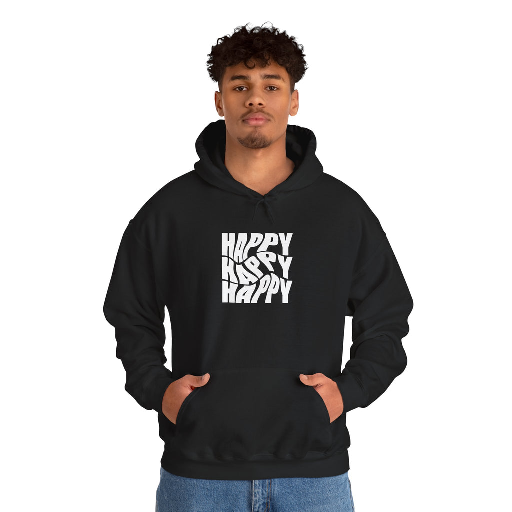 Happy Vibe Unisex Hoodie, Cozy Sweatshirt, Gift for Friends, Casual Wear, Birthday Gift, Everyday Comfort