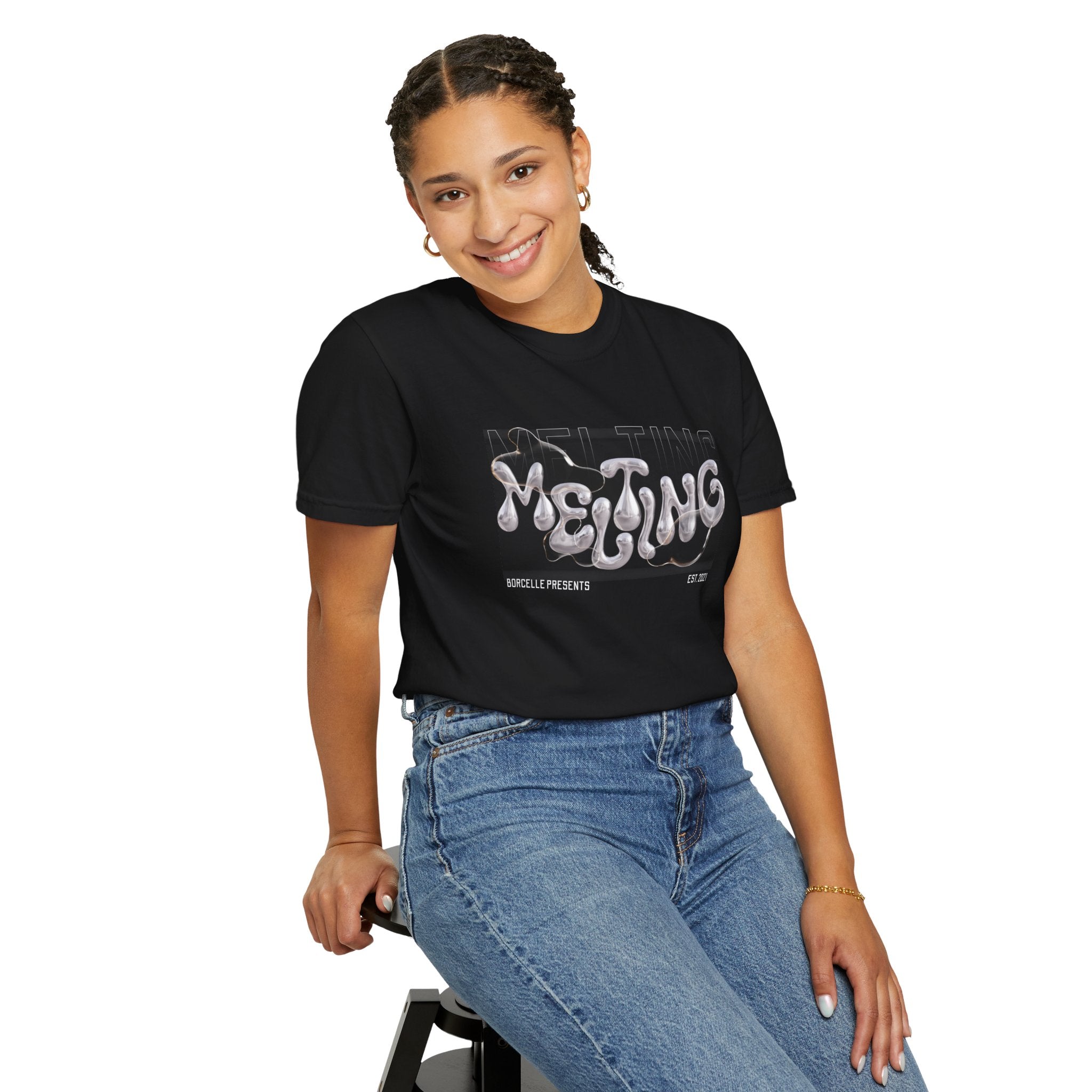 Melting Vibes Unisex Garment-Dyed T-shirt | Cool Graphic Tee for Art Lovers, Trendy Casual Wear, Unique Gift, Summer Style