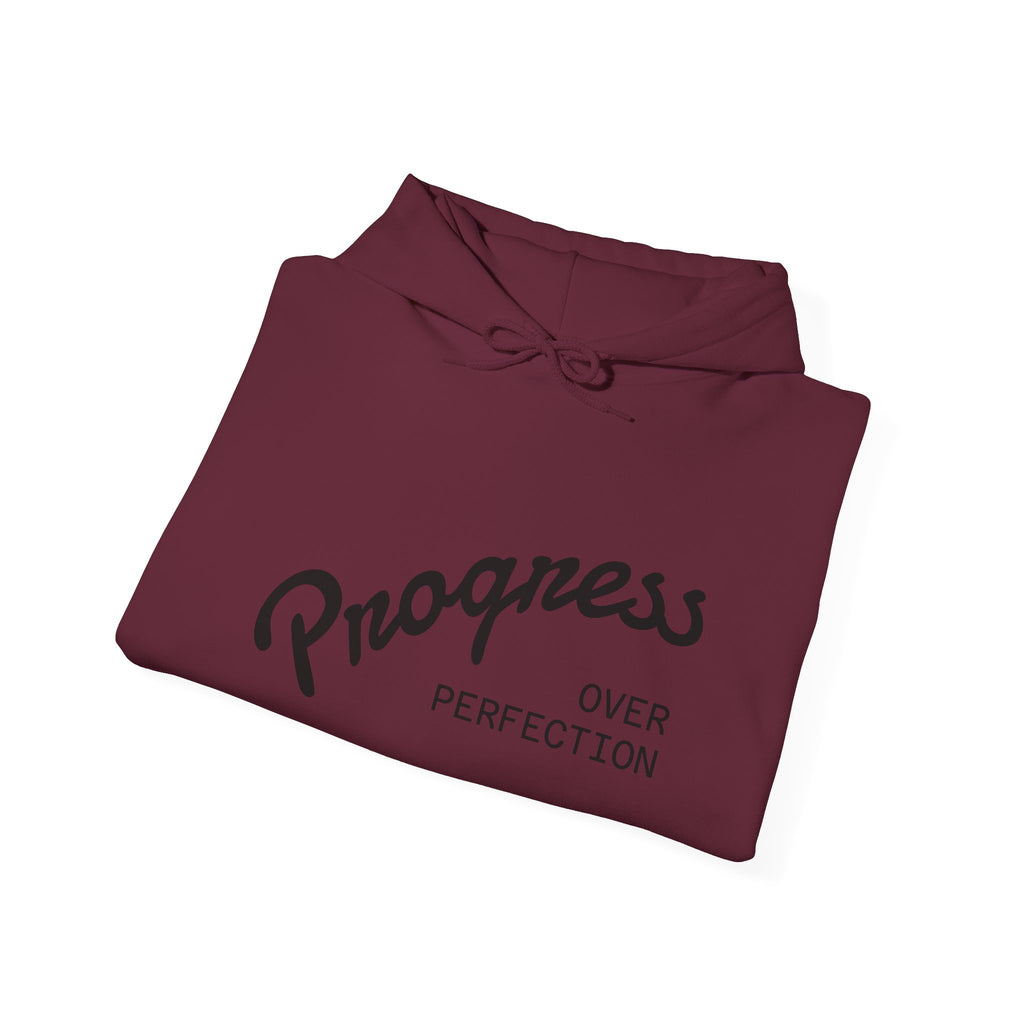 Progress Over Perfection Hoodie, Motivational Sweatshirt, Unisex Hooded Sweatshirt, Cozy Casual Wear, Gift for Her, Inspirational Apparel