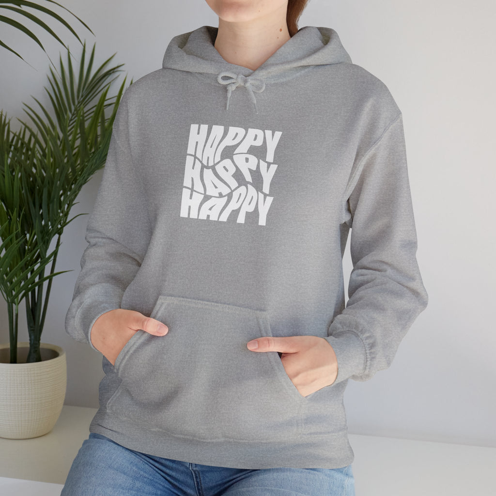 Happy Vibe Unisex Hoodie, Cozy Sweatshirt, Gift for Friends, Casual Wear, Birthday Gift, Everyday Comfort