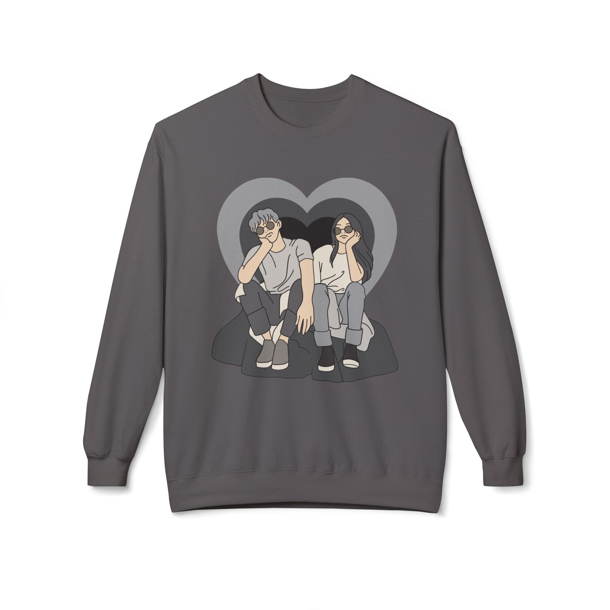 Couple Sweatshirt with Heart Design - Cozy Unisex Pullover for Couples, Valentine's Day Gift, Relationship Keeper, Cute Matching [...]