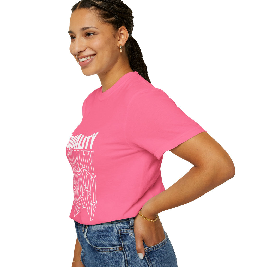 Equality Unisex Garment-Dyed T-shirt | Bold Statement Tee, LGBTQ+ Pride Apparel, Casual Wear, Gift for Activists, Equality Awareness