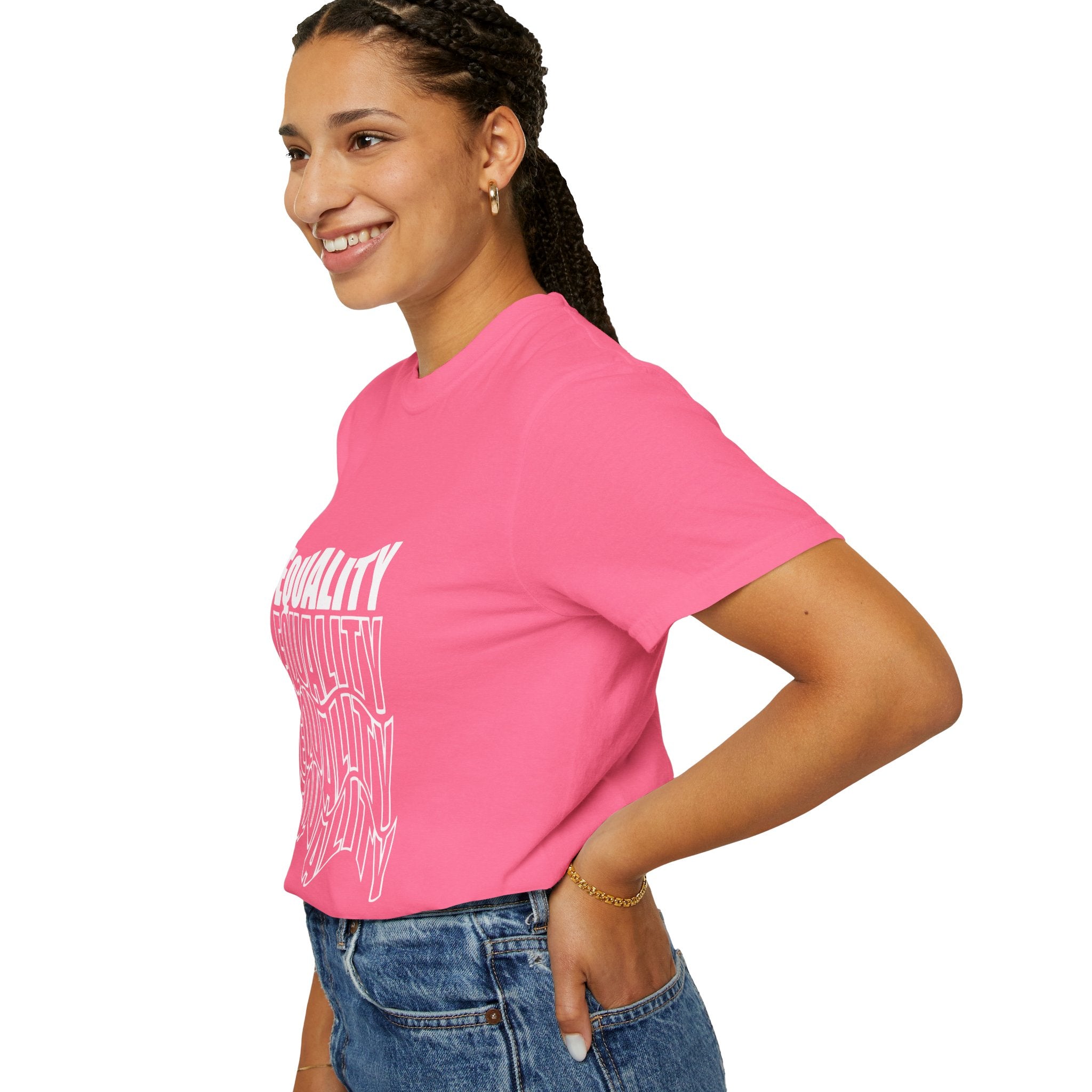 Equality Unisex Garment-Dyed T-shirt | Bold Statement Tee, LGBTQ+ Pride Apparel, Casual Wear, Gift for Activists, Equality Awareness