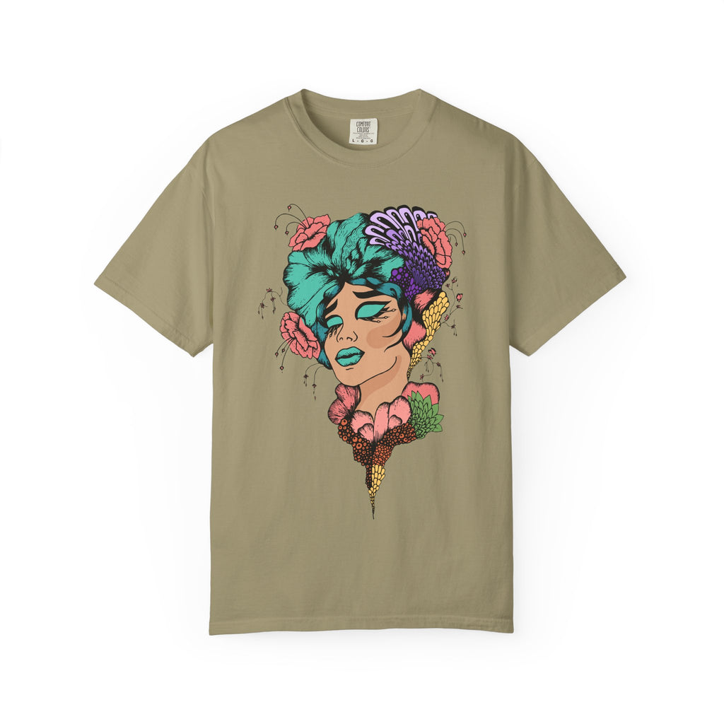 Floral Fantasy T-Shirt | Artistic Graphic Tee for Nature Lovers, Unique Gift, Casual Wear, Eco-Friendly Fashion